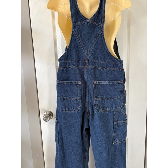 Carhartt 12x34 Denim Blue Jean Work Bib Carpenter Overalls WR007 HDK 6956 - Picture 5 of 9